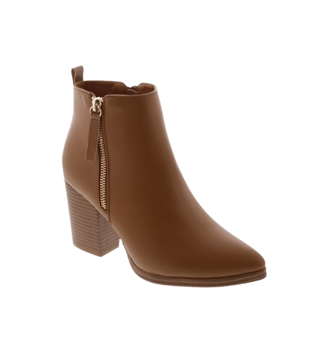 Carmine Camel Zip Bootie - Hudson Square Boutique LLC