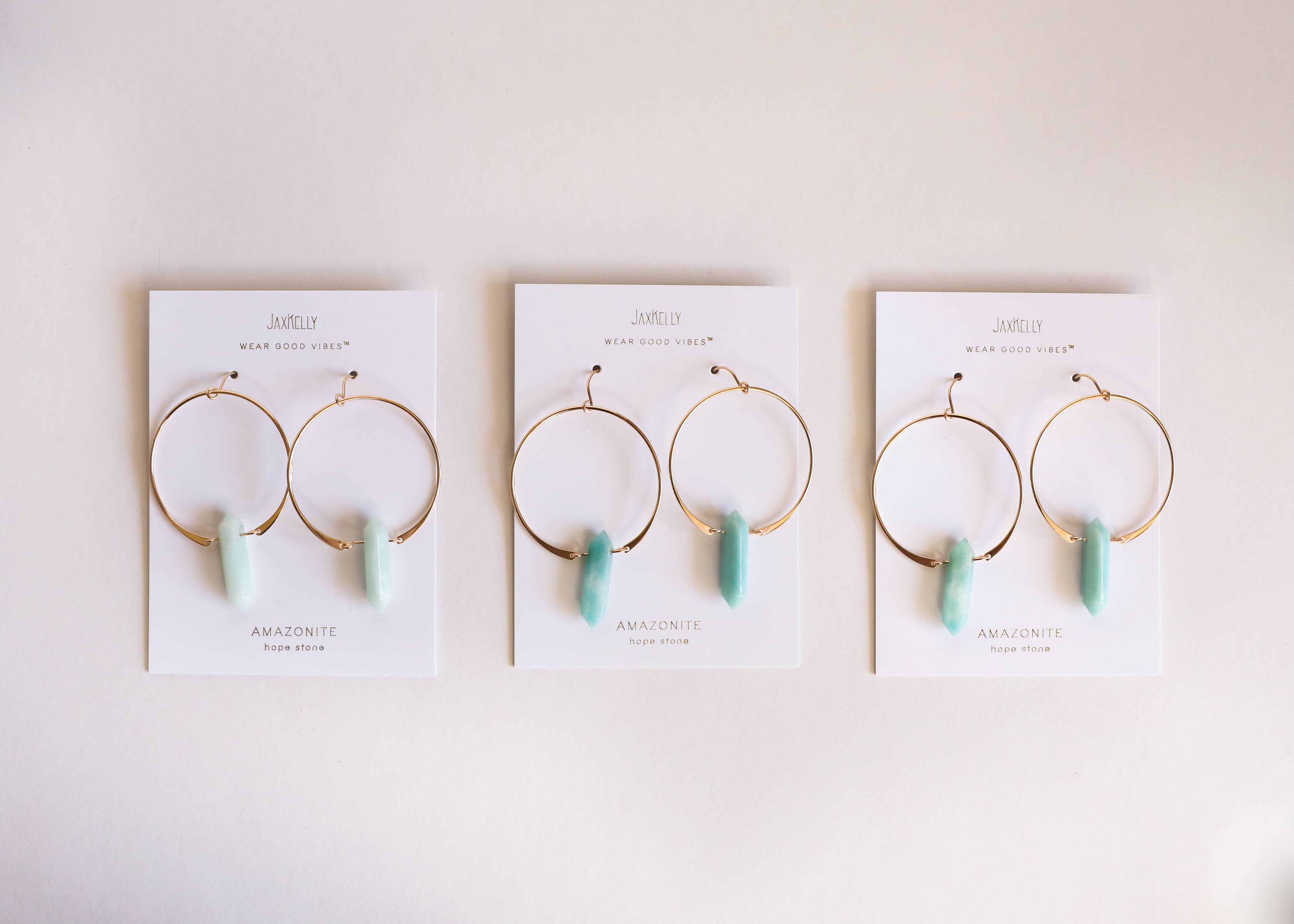 Hoops - Amazonite - Gold Earrings