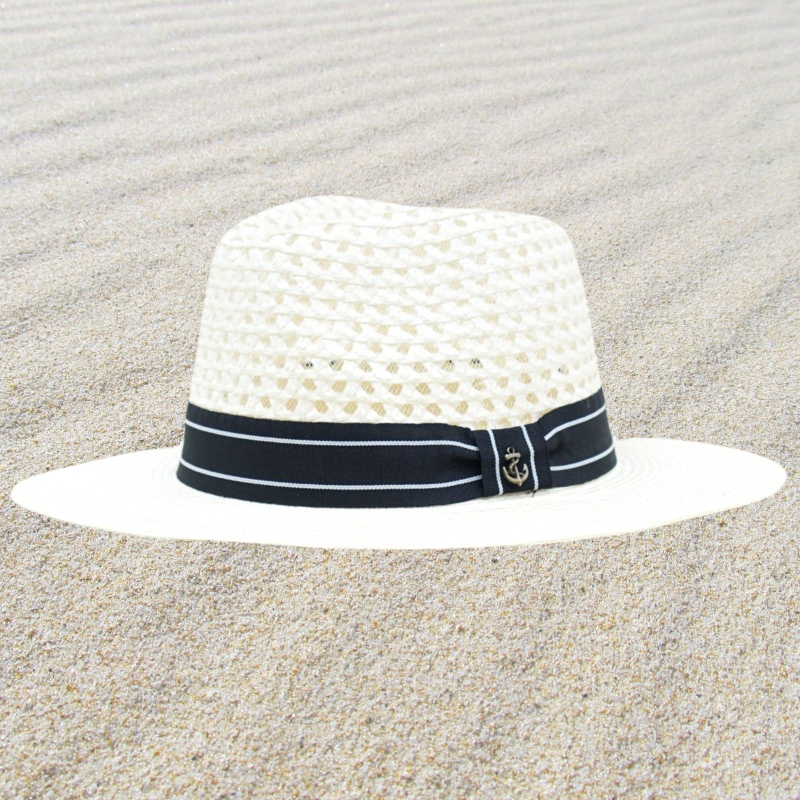 Paper Straw Nautical Crushable Packable Fedora, Adjustable
