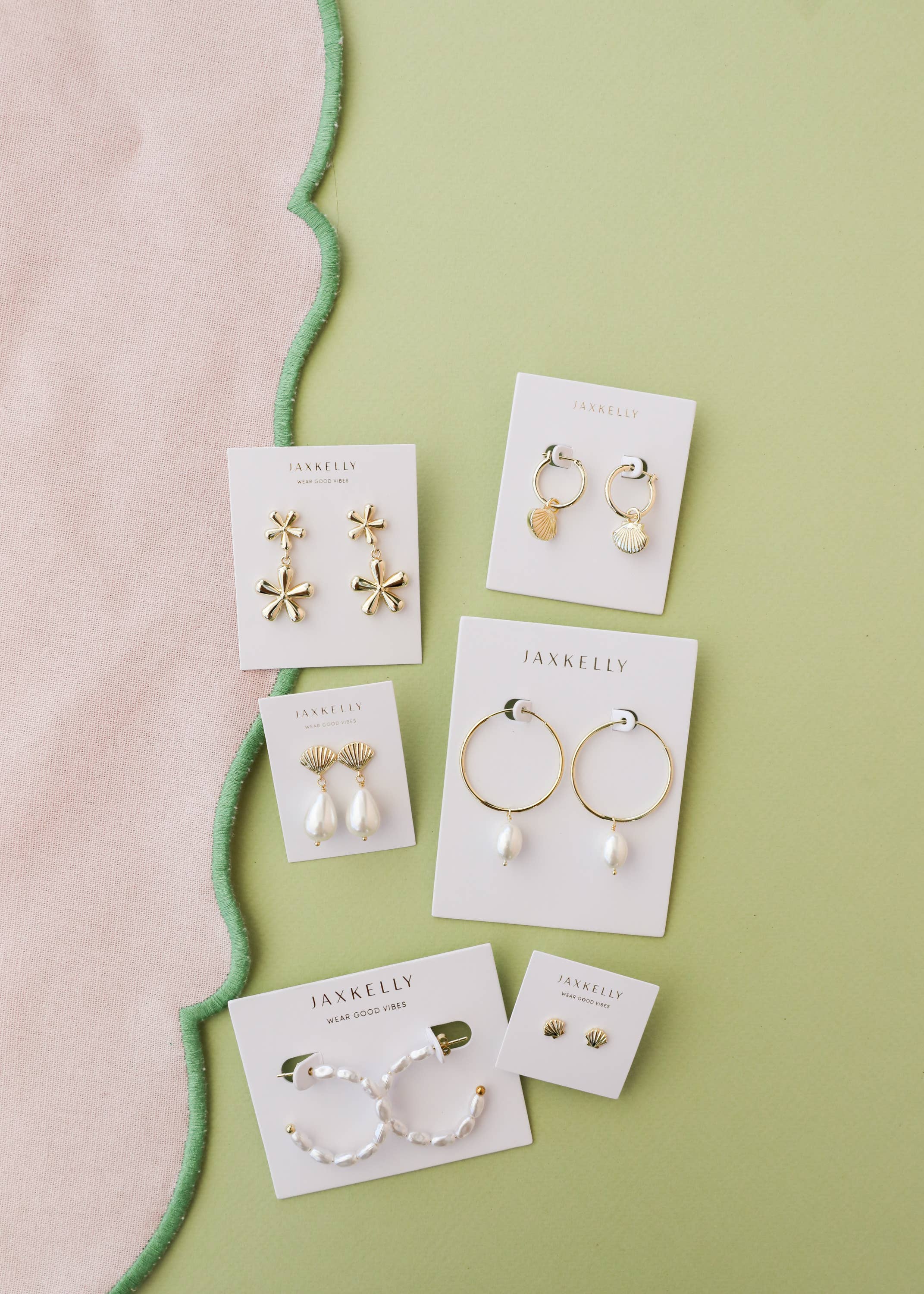 Seashell Hoop Earrings - 18k Gold Plated