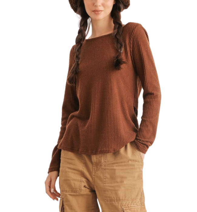 Apple Valley Open Back Waffle Knit Top