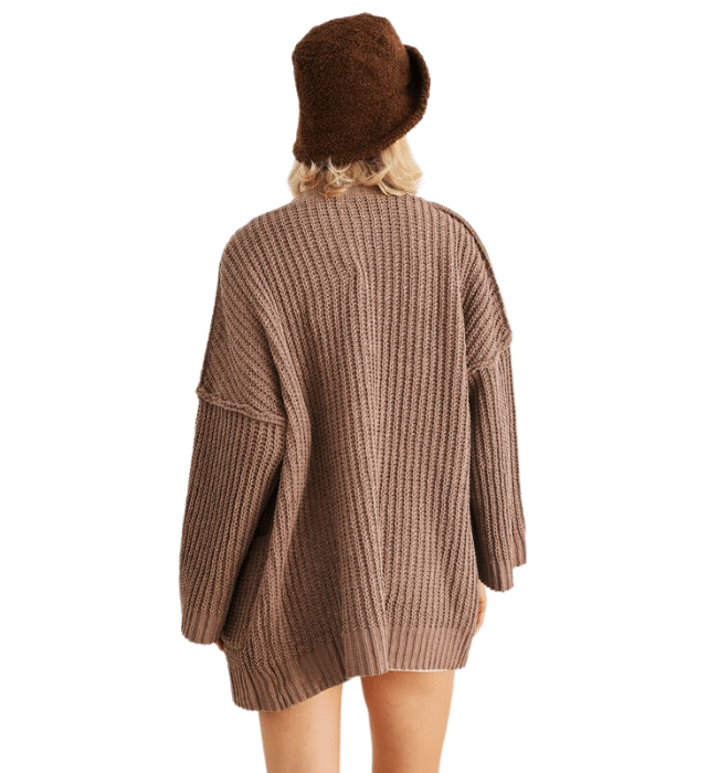 Hot Cocoa Open Front Pocket Cardigan