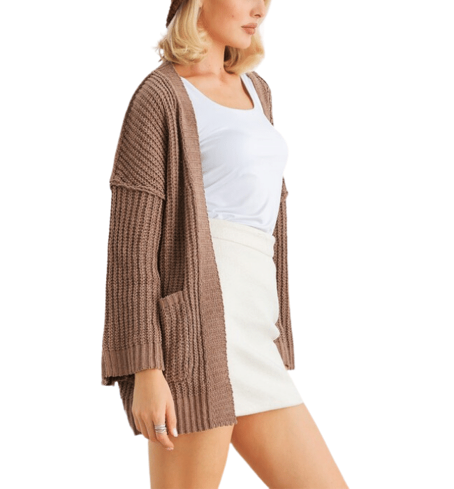 Hot Cocoa Open Front Pocket Cardigan