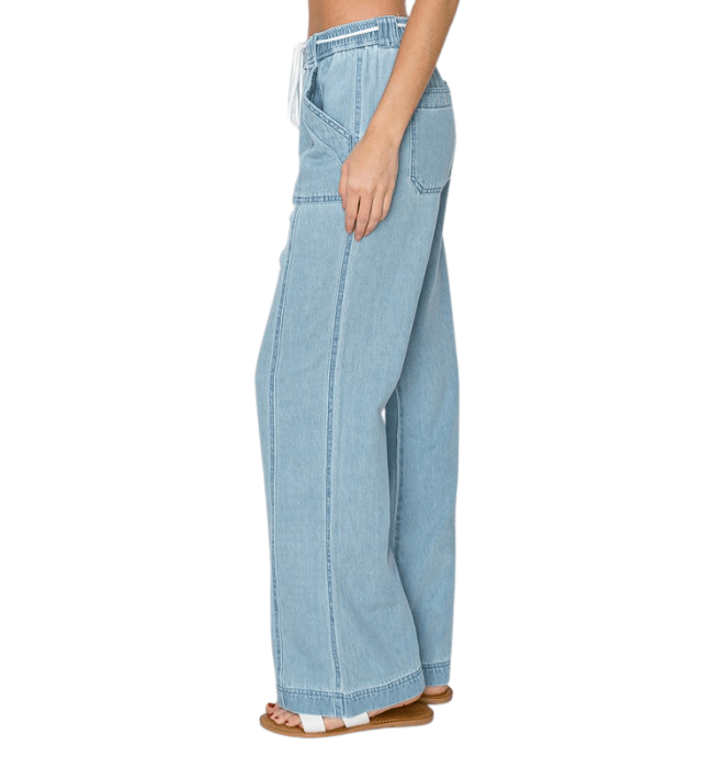 Ariana High Rise Straight Drawstring Pants