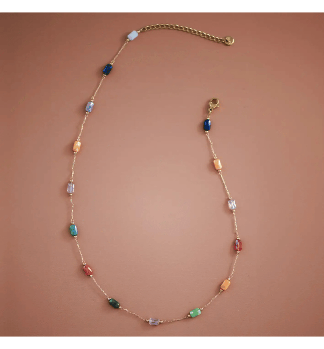 Colorful Beaded Chain Necklace