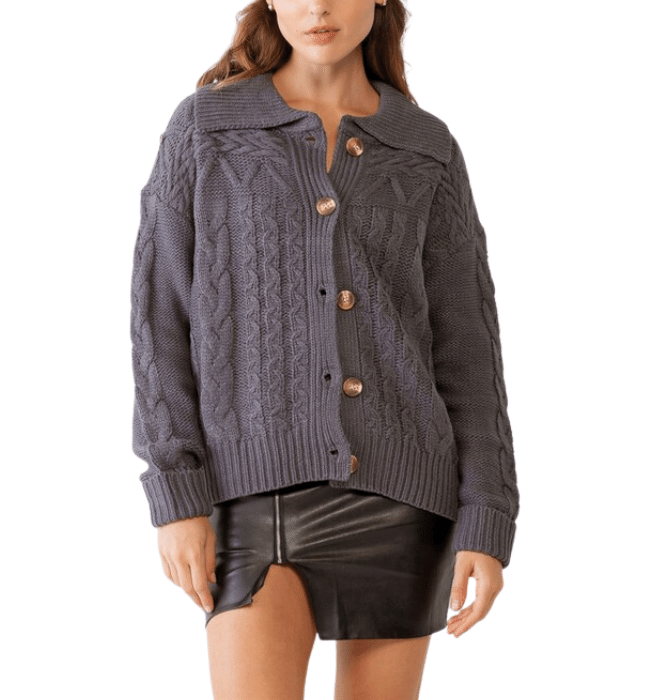 Stevie Cable Knit Cardigan Sweater