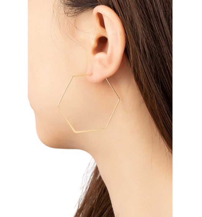 Brass Thin Wire Hexagon Hoops