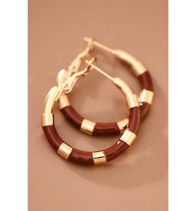Red Enamel Hoop Earrings
