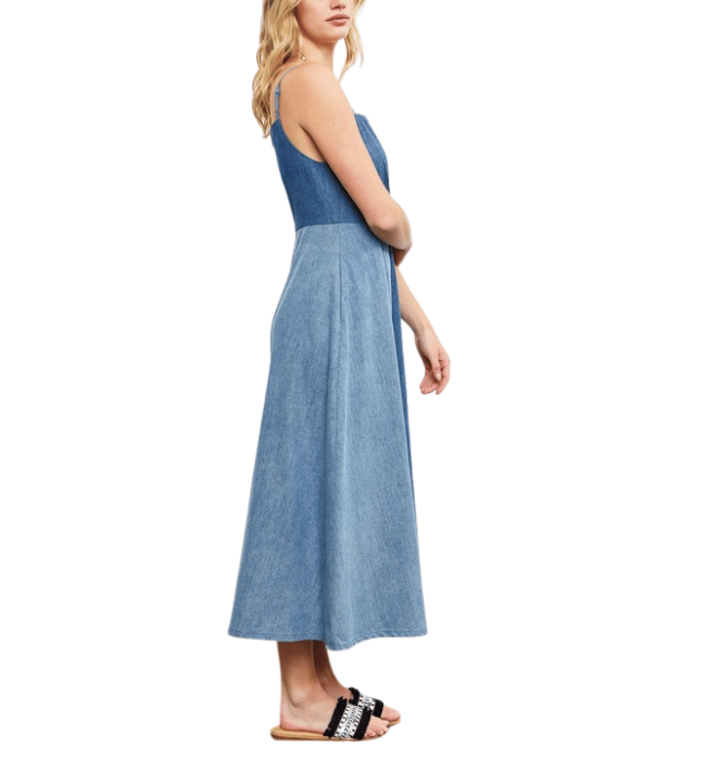 Jordyn Patchwork Maxi Denim Dress