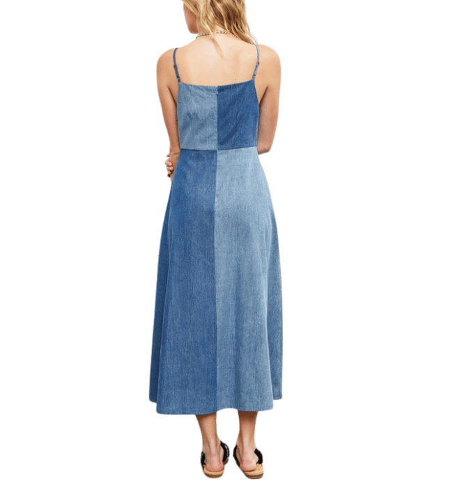 Jordyn Patchwork Maxi Denim Dress