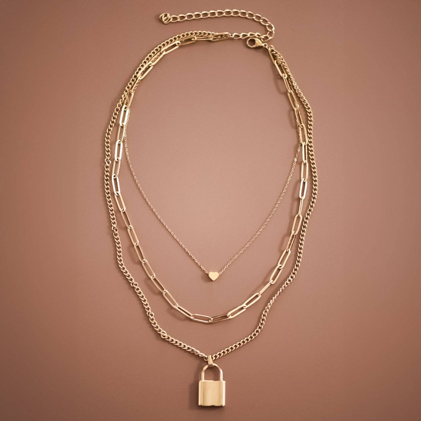 18K Gold Plated Waterproof Stainless Steel Chain Necklace