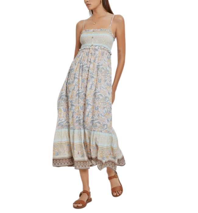 Antigua Tiered Printed Maxi Dress