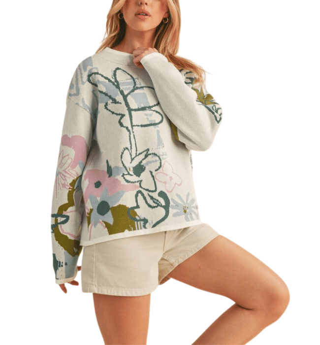 Florence Abstract Floral Sweater