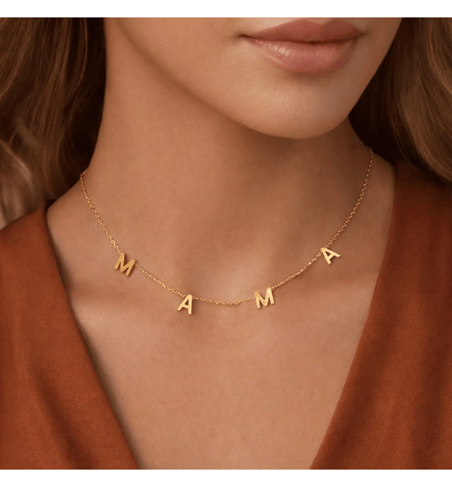 18K Gold Plated MAMA Necklace