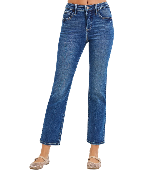 Melissa High Rise Crop Straight Jeans