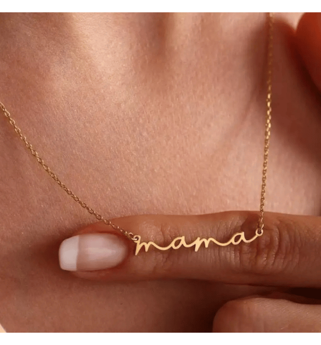 Mama Script Necklace