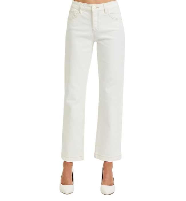 Romy Mid Rise Ankle Straight Jeans