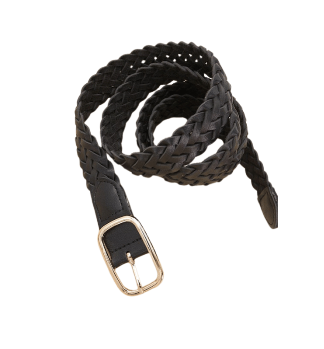 Braided Woven Faux Leather Belt