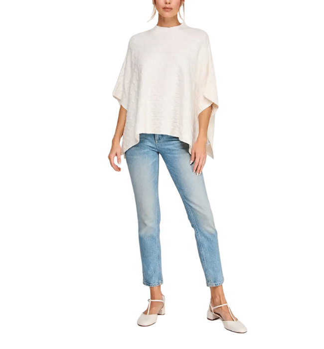 Angela Cable Knit Poncho