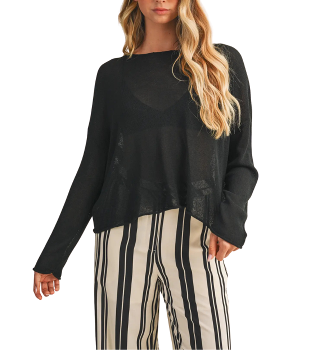 Mia Sheer Knit Pullover