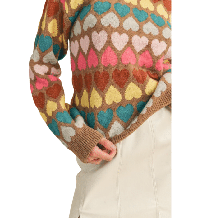 Joni Multi Heart Striped Sweater