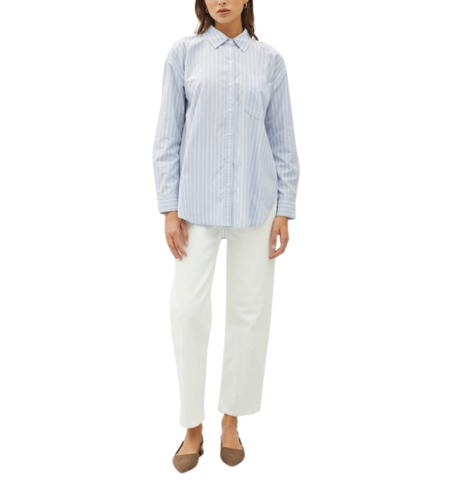 Billie Blue Stripe Button Down