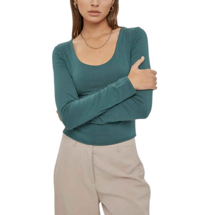 Claire Basic Fitted Long Sleeve Top