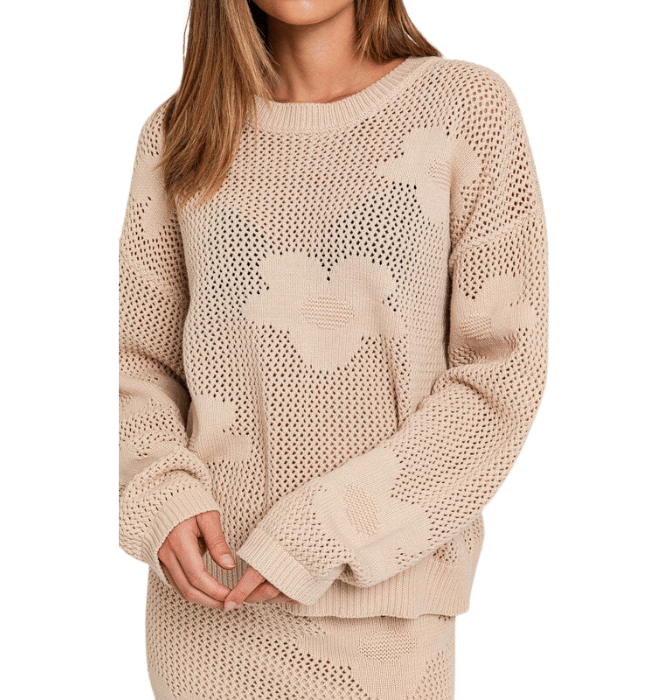 Ember Floral Crochet Sweater Top
