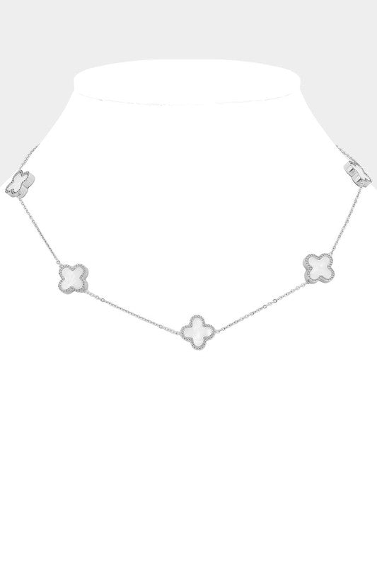 Mother of Pearl Quatrefoil Necklace