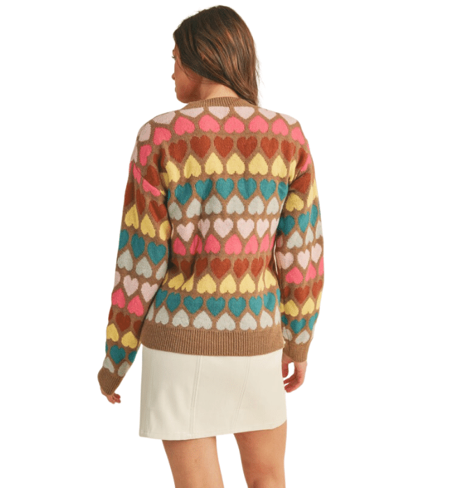 Joni Multi Heart Striped Sweater