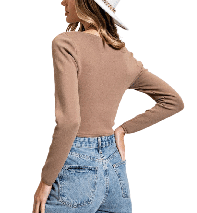 Nancy Square Neck Ribbed Top