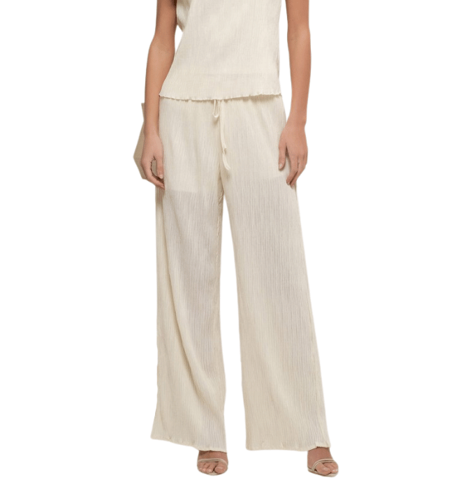 Ivory Plisse Pants