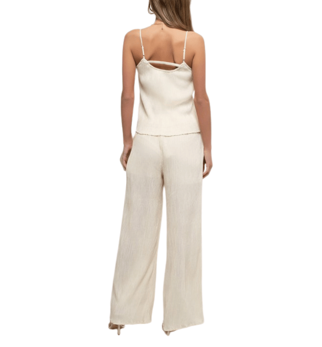 Ivory Plisse Pants