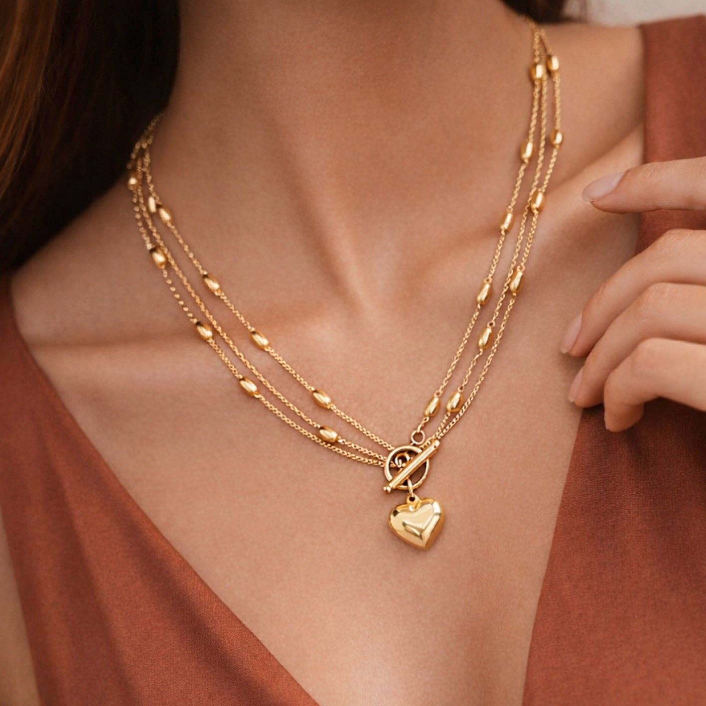 18K Gold Plated Waterproof Stainless Steel Chain Necklace