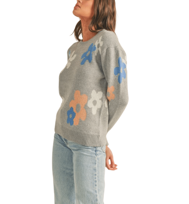 Liana 90s Floral Print Sweater