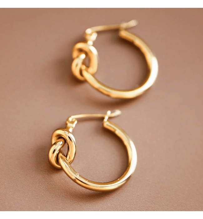 18K Knot Hoop Earrings