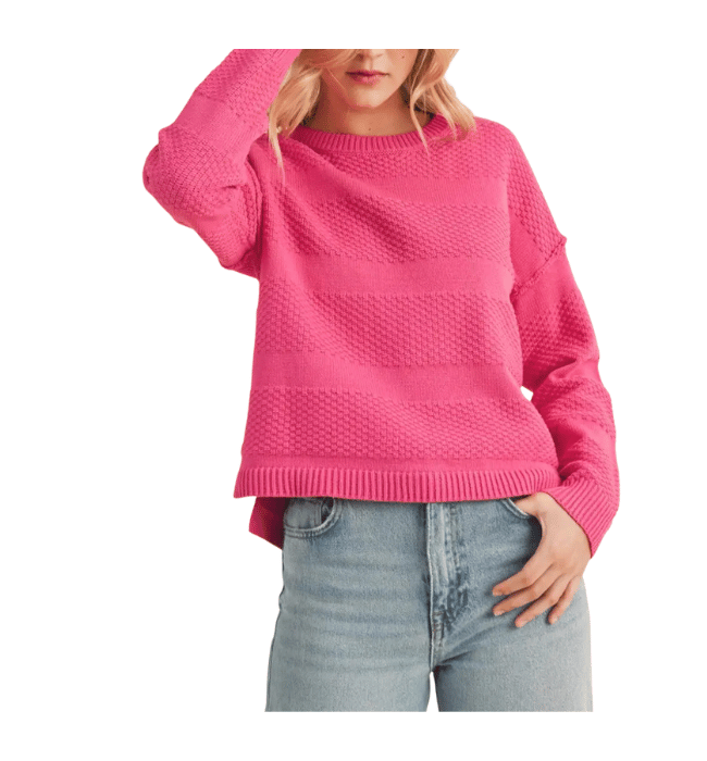Kaylee Textured Fuchsia Sweater
