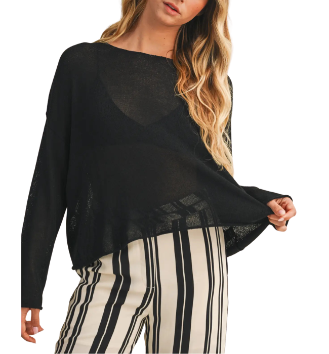 Mia Sheer Knit Pullover