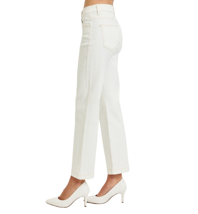 Romy Mid Rise Ankle Straight Jeans