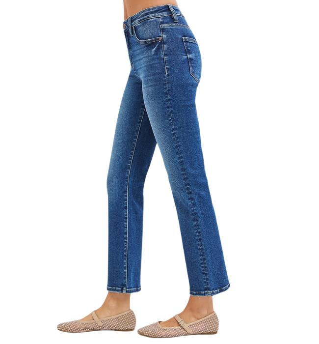 Melissa High Rise Crop Straight Jeans