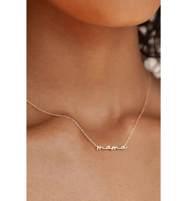 Mama Script Necklace