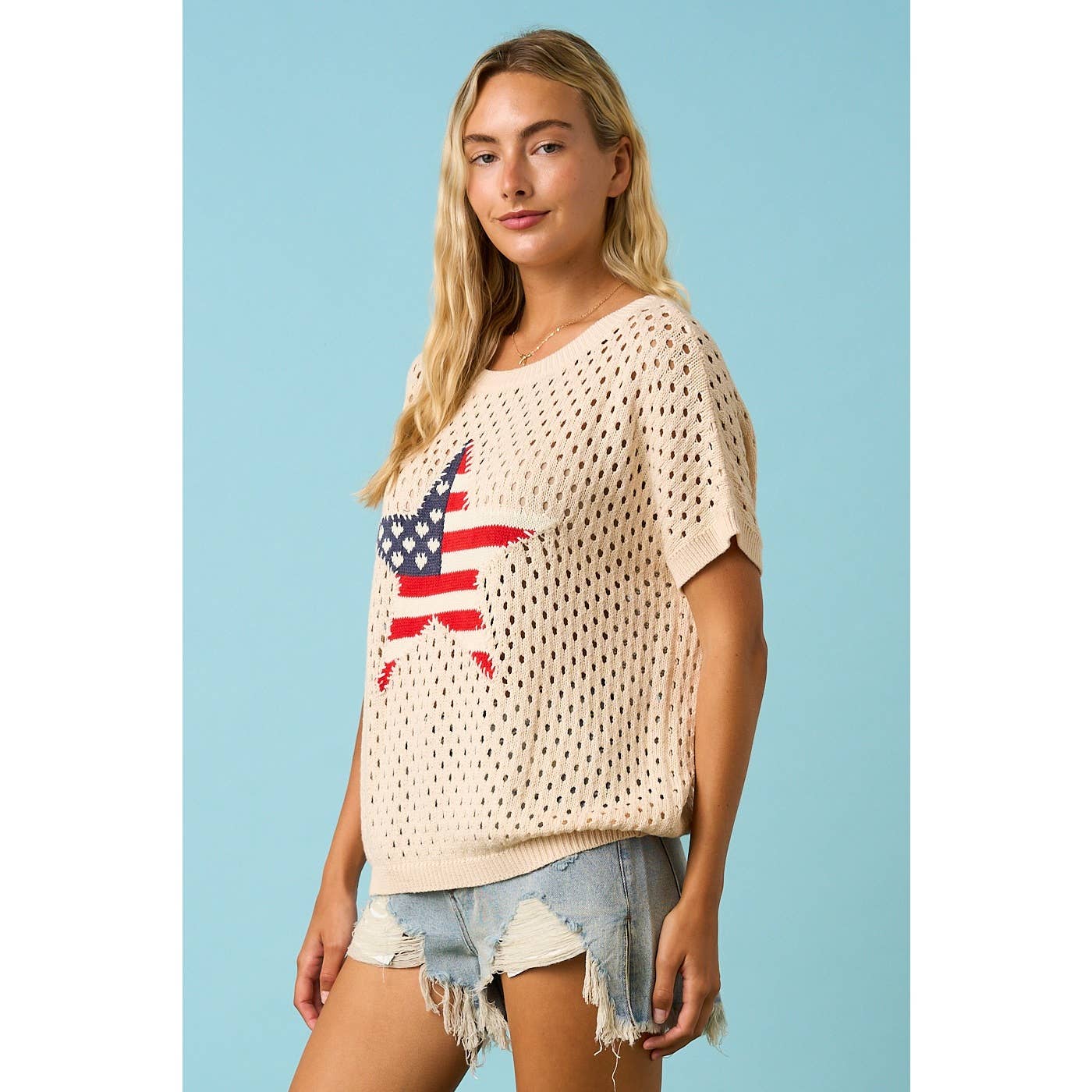 USA Star Knit Top