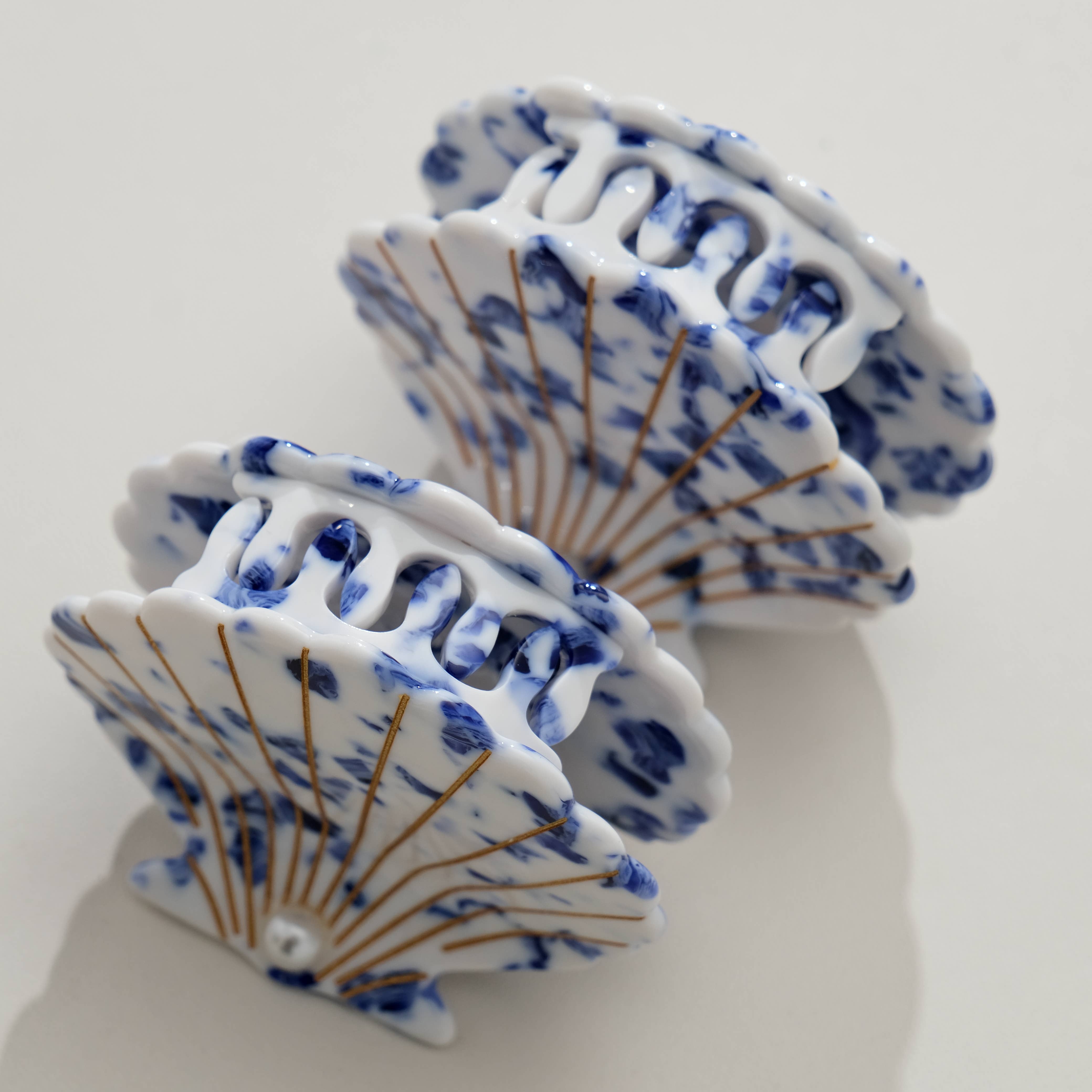 Coastal Blue Pearl Seashell Claw Clip - Medium