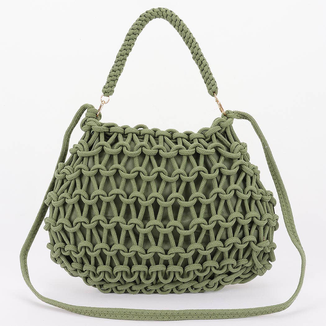 Cotton Braided Hobo Bag