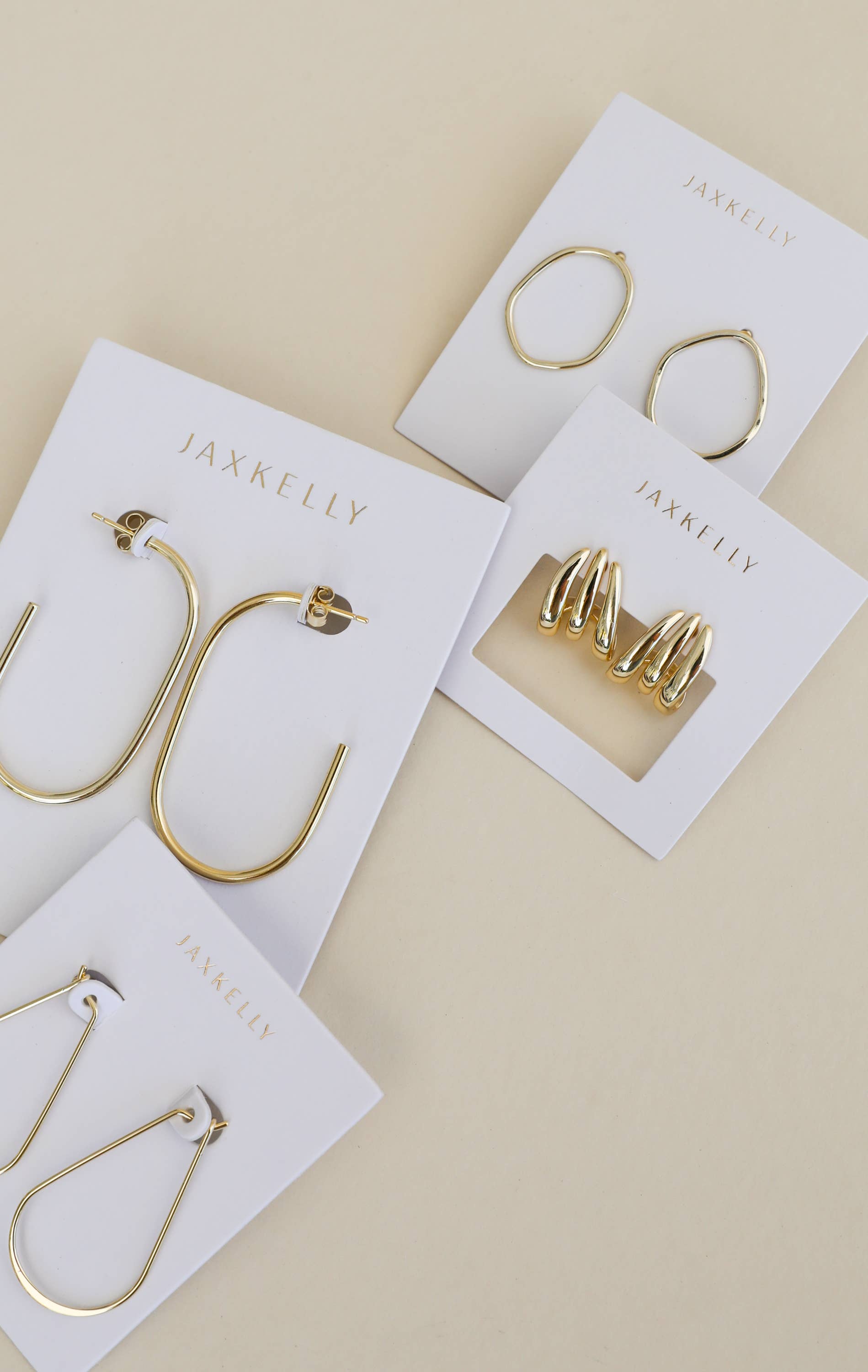 Gold Long Oval Hoop