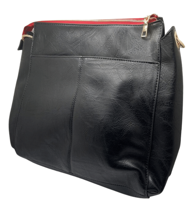 Noir Studded Vegan Crossbody Bag