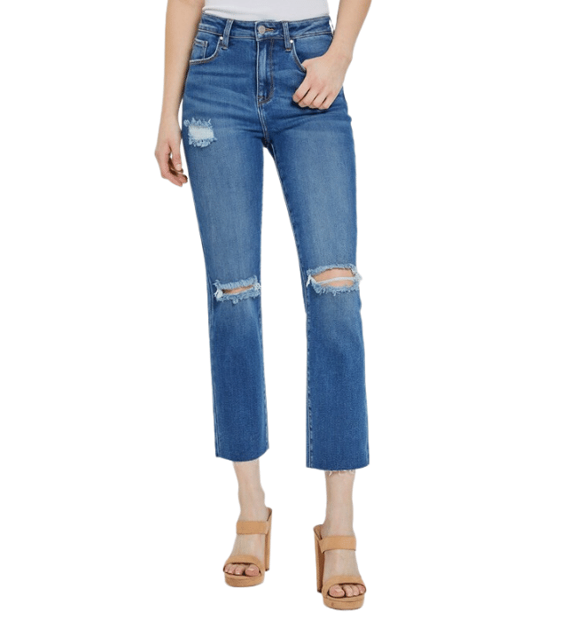 Kaylee Distressed Straight Leg Jeans