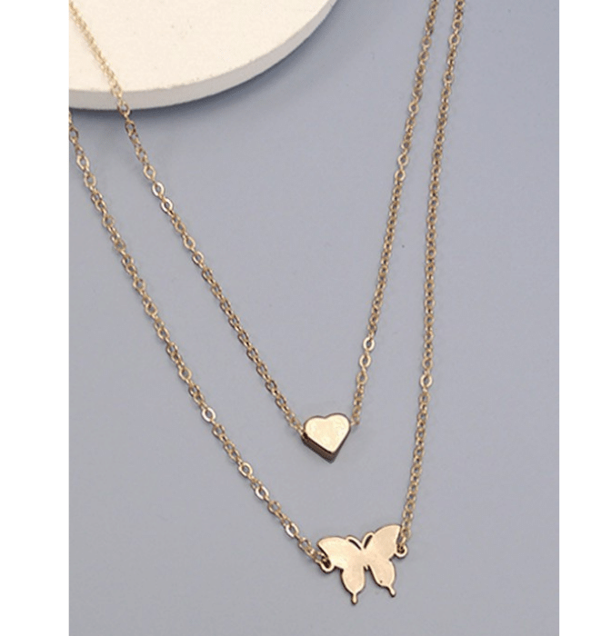 Monarch Heart Layered Necklace