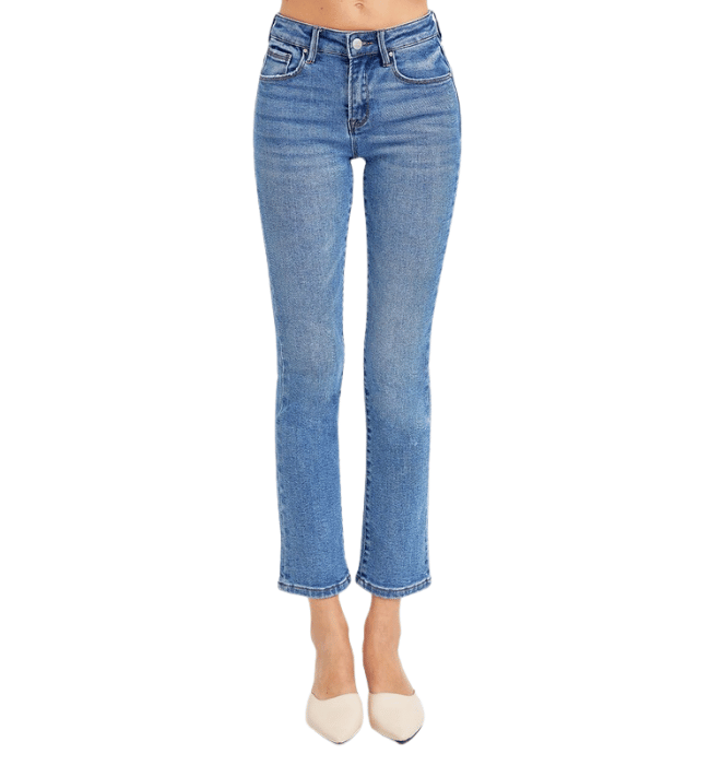 Kaylina Mid Rise Straight Leg Jeans