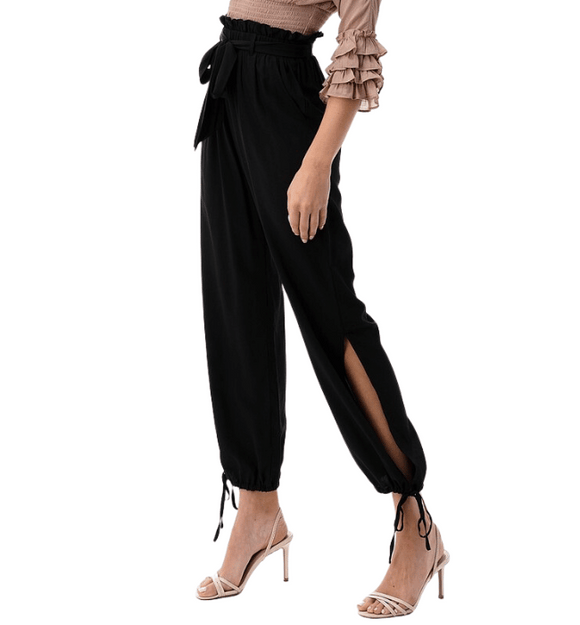 Bali Tie Waist Ankle Slit Pants